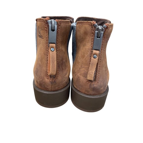 Sorel Womans brown leather ankle waterproof boots Sz 9.5 SKU 9615 - Picture 12 of 16